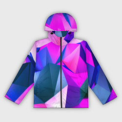 Женская ветровка Neon blue polygons