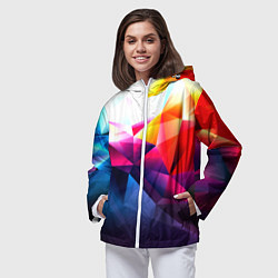 Ветровка с капюшоном женская Poly stiil collection, цвет: 3D-белый — фото 2