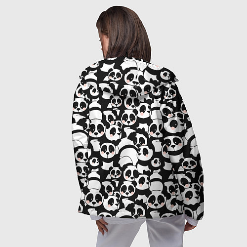 Женская ветровка Чёрно-белые панды / 3D-Черный – фото 4