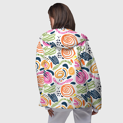 Женская ветровка Геометрический паттерн / 3D-Белый – фото 4