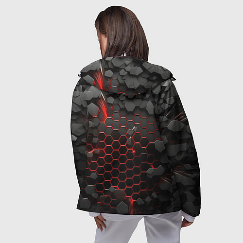 Женская ветровка Взрыв объемных плит / 3D-Белый – фото 4