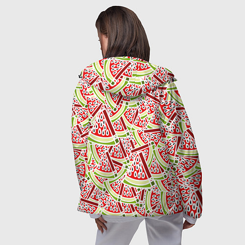 Женская ветровка Абстракция арбуз / 3D-Черный – фото 4