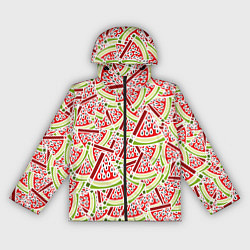 Ветровка с капюшоном женская Абстракция арбуз, цвет: 3D-черный