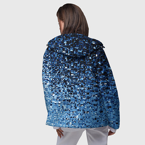 Женская ветровка Геометрическое множество синих кубов / 3D-Черный – фото 4