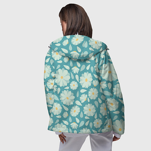 Женская ветровка Ромашки - паттерн / 3D-Белый – фото 4