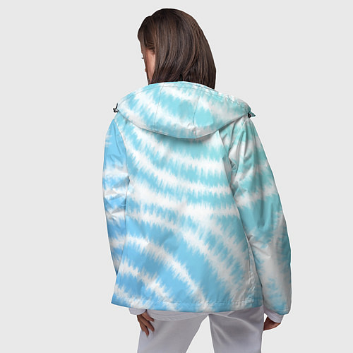 Женская ветровка Тай-дай голубой с зеленым / 3D-Черный – фото 4