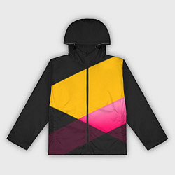 Женская ветровка Желто-розовый дизайн на черном фоне