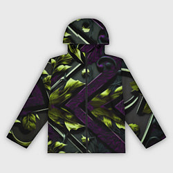 Женская ветровка Зеленые листья и фиолетовые вставки