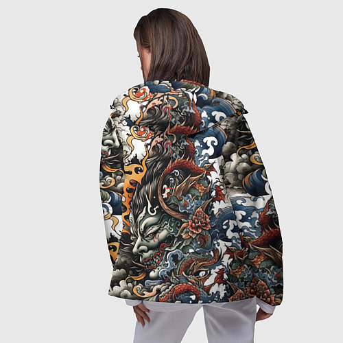 Женская ветровка Татуировка Ирезуми / 3D-Черный – фото 4