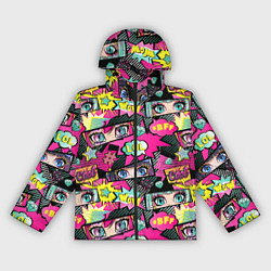 Ветровка с капюшоном женская Глаза аниме-девушки: cool pattern, цвет: 3D-черный