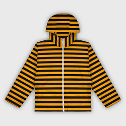 Ветровка с капюшоном женская Черно-оранжевые полосы - пчелиный образ, цвет: 3D-белый