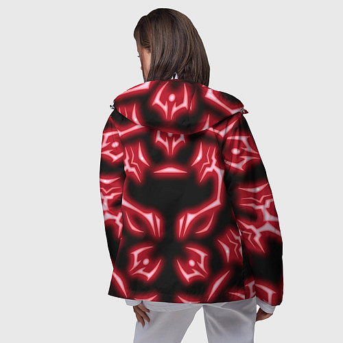 Женская ветровка Магическая битва светящиеся Знаки Сукуны / 3D-Белый – фото 4