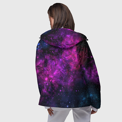 Женская ветровка Neon pink nebula / 3D-Белый – фото 4
