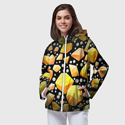 Ветровка с капюшоном женская Слитки золота, цвет: 3D-белый — фото 2