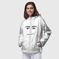 Ветровка с капюшоном женская Одежда Man Face Roblox, цвет: 3D-белый — фото 2