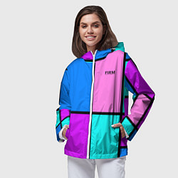 Ветровка с капюшоном женская Firm аля 80-е, цвет: 3D-белый — фото 2