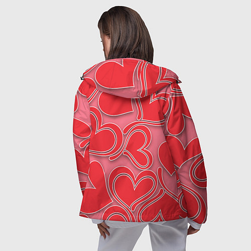 Женская ветровка Love hearts / 3D-Черный – фото 4