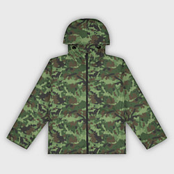 Ветровка с капюшоном женская Камуфляж зелёный, цвет: 3D-черный