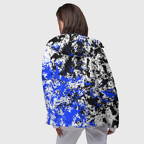 Женская ветровка Сине чёрный узор / 3D-Черный – фото 4