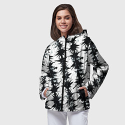 Ветровка с капюшоном женская Паттерн с колючей проволокой, цвет: 3D-черный — фото 2