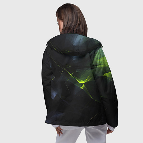 Женская ветровка Black green elements / 3D-Черный – фото 4