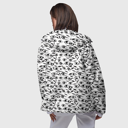 Женская ветровка Море глаз на белом фоне / 3D-Белый – фото 4