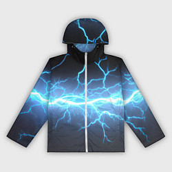 Ветровка с капюшоном женская Удар молнии, цвет: 3D-белый