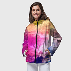 Ветровка с капюшоном женская Разноцветное небо, цвет: 3D-черный — фото 2