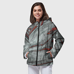 Ветровка с капюшоном женская Grey style pattern, цвет: 3D-черный — фото 2