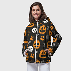 Ветровка с капюшоном женская Holiday halloween, цвет: 3D-белый — фото 2