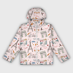 Ветровка с капюшоном женская Париж я тебя люблю, цвет: 3D-белый