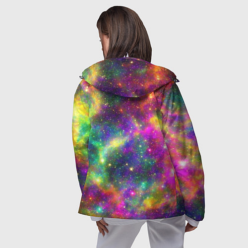 Женская ветровка Яркий неоновый космос / 3D-Белый – фото 4