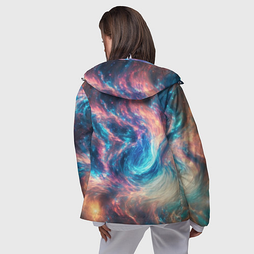 Женская ветровка Космические узоры необычные / 3D-Белый – фото 4