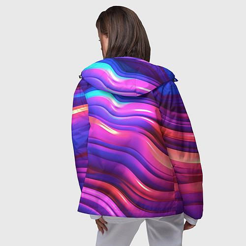 Женская ветровка Неоновые волны / 3D-Черный – фото 4