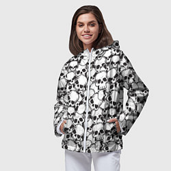 Ветровка с капюшоном женская Черепа - смерть, цвет: 3D-белый — фото 2