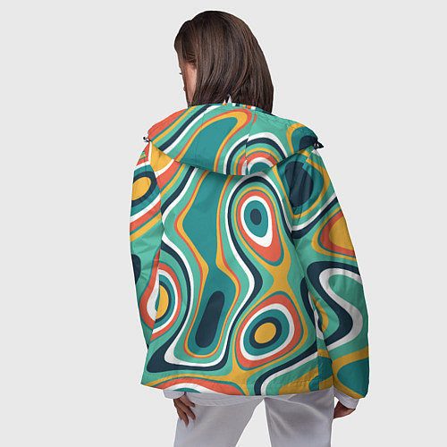 Женская ветровка Разлитая краска разводами / 3D-Белый – фото 4