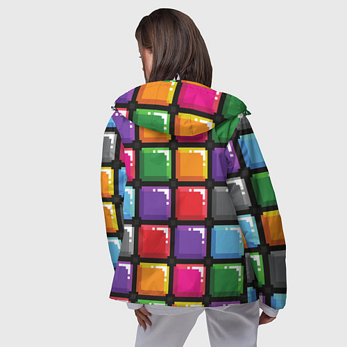 Женская ветровка Пиксельные кубики / 3D-Белый – фото 4