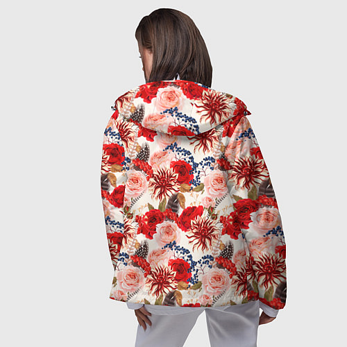 Женская ветровка Цветочный букет Flower bouquet / 3D-Белый – фото 4
