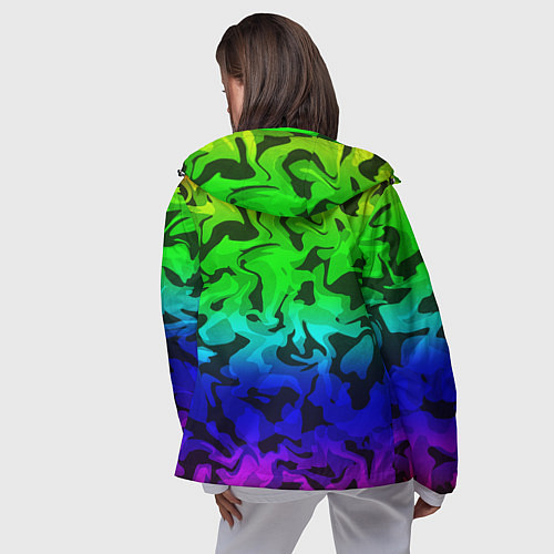 Женская ветровка Камуфляж спектр / 3D-Черный – фото 4