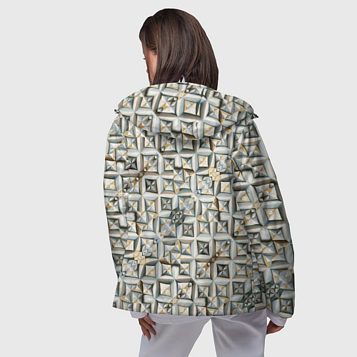 Женская ветровка Квадраты и ромбы / 3D-Белый – фото 4