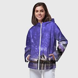 Ветровка с капюшоном женская Сидней в фиолетовом в закате, цвет: 3D-белый — фото 2