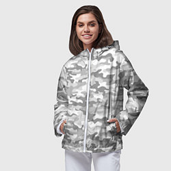 Ветровка с капюшоном женская Камуфляж серый, цвет: 3D-белый — фото 2