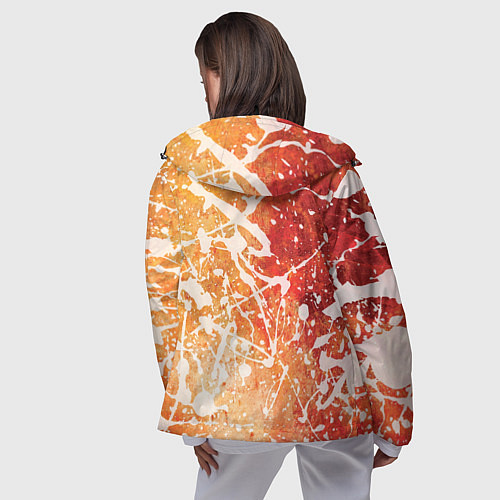 Женская ветровка Текстура - White on orange / 3D-Черный – фото 4