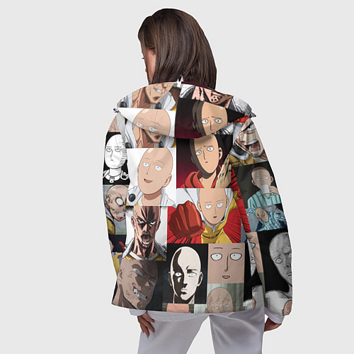 Женская ветровка Saitama - many faces / 3D-Белый – фото 4