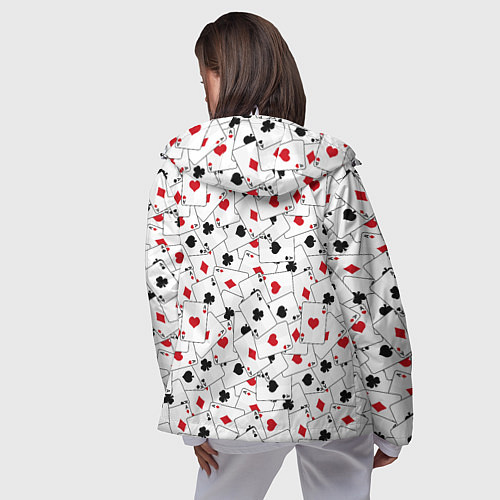 Женская ветровка Карточные тузы / 3D-Белый – фото 4