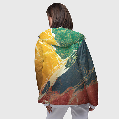 Женская ветровка Мраморная радуга / 3D-Белый – фото 4