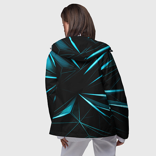Женская ветровка Light blue hexagon / 3D-Белый – фото 4