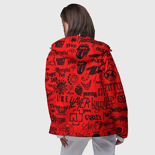 Женская ветровка Лучшие рок группы на красном / 3D-Белый – фото 4