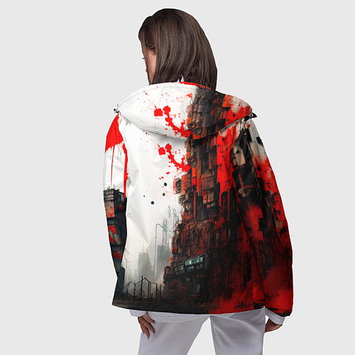 Женская ветровка Подросток в маске кицунэ / 3D-Белый – фото 4
