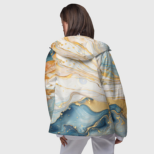 Женская ветровка Мраморная абстракция / 3D-Белый – фото 4